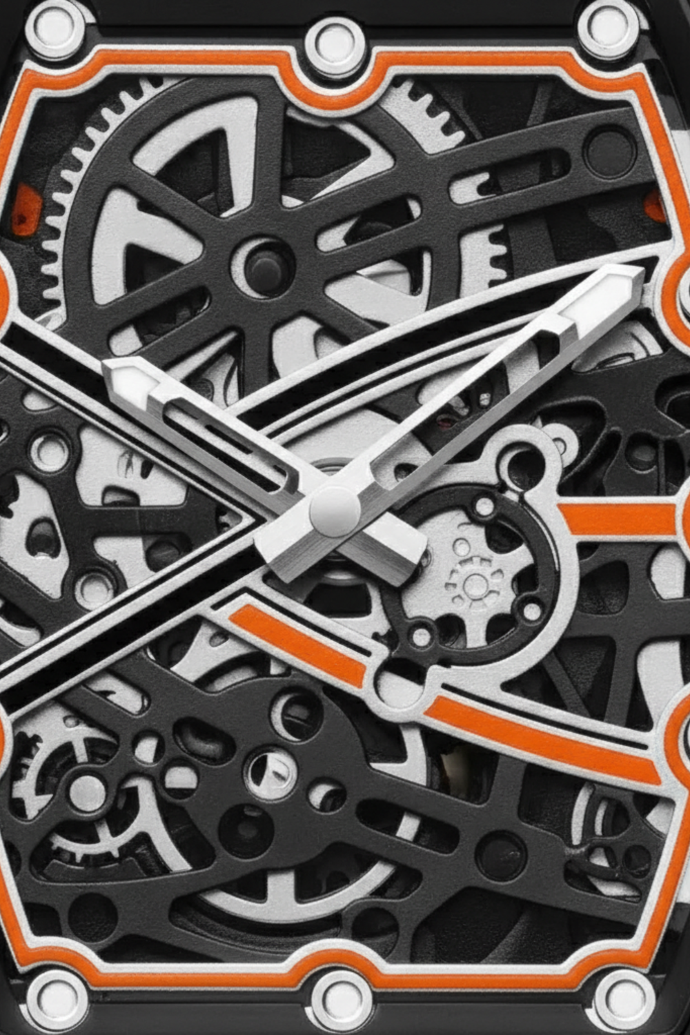 Titanium Orange Black Skeleton Timepiece Watch | Zivanche Edition (43413967)