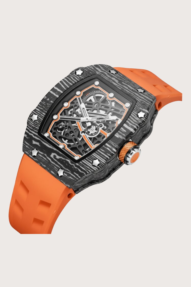 Titanium Orange Black Skeleton Timepiece Watch | Zivanche Edition (43413967)