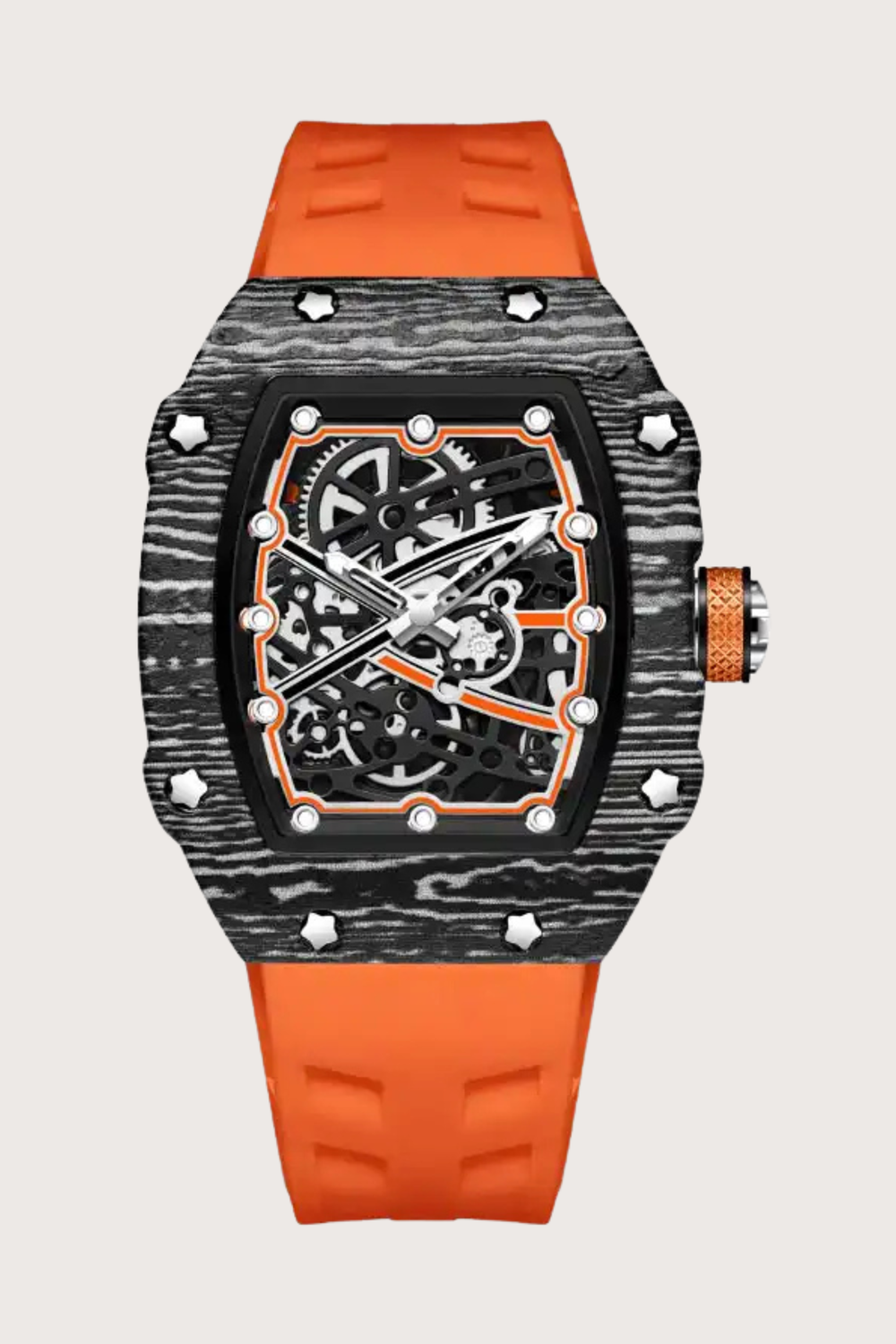 Titanium Orange Black Skeleton Timepiece Watch | Zivanche Edition (43413967)