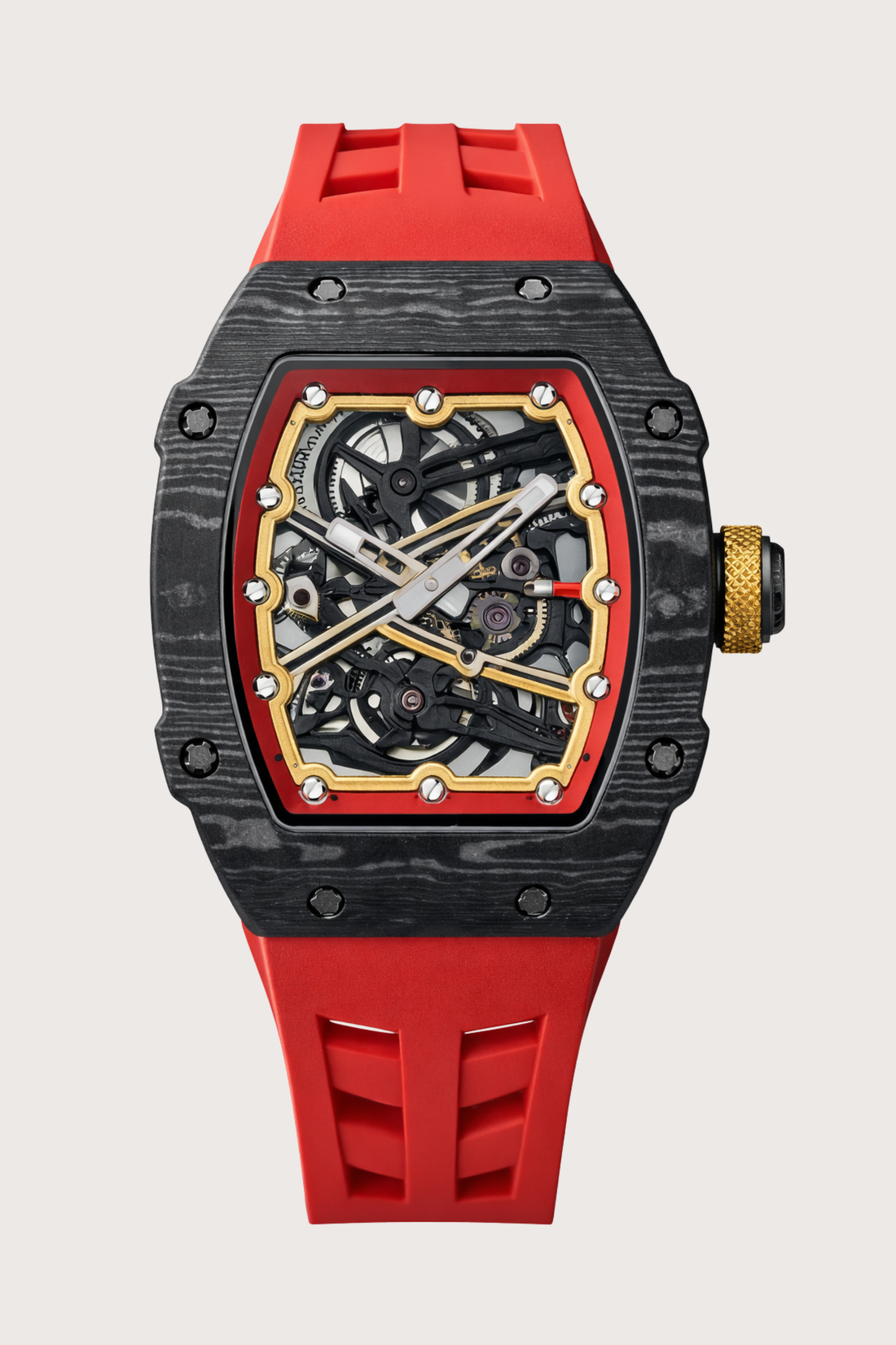 Titanium Red & Black Skeleton Timepiece Watch | Zivanche Edition (44219680)