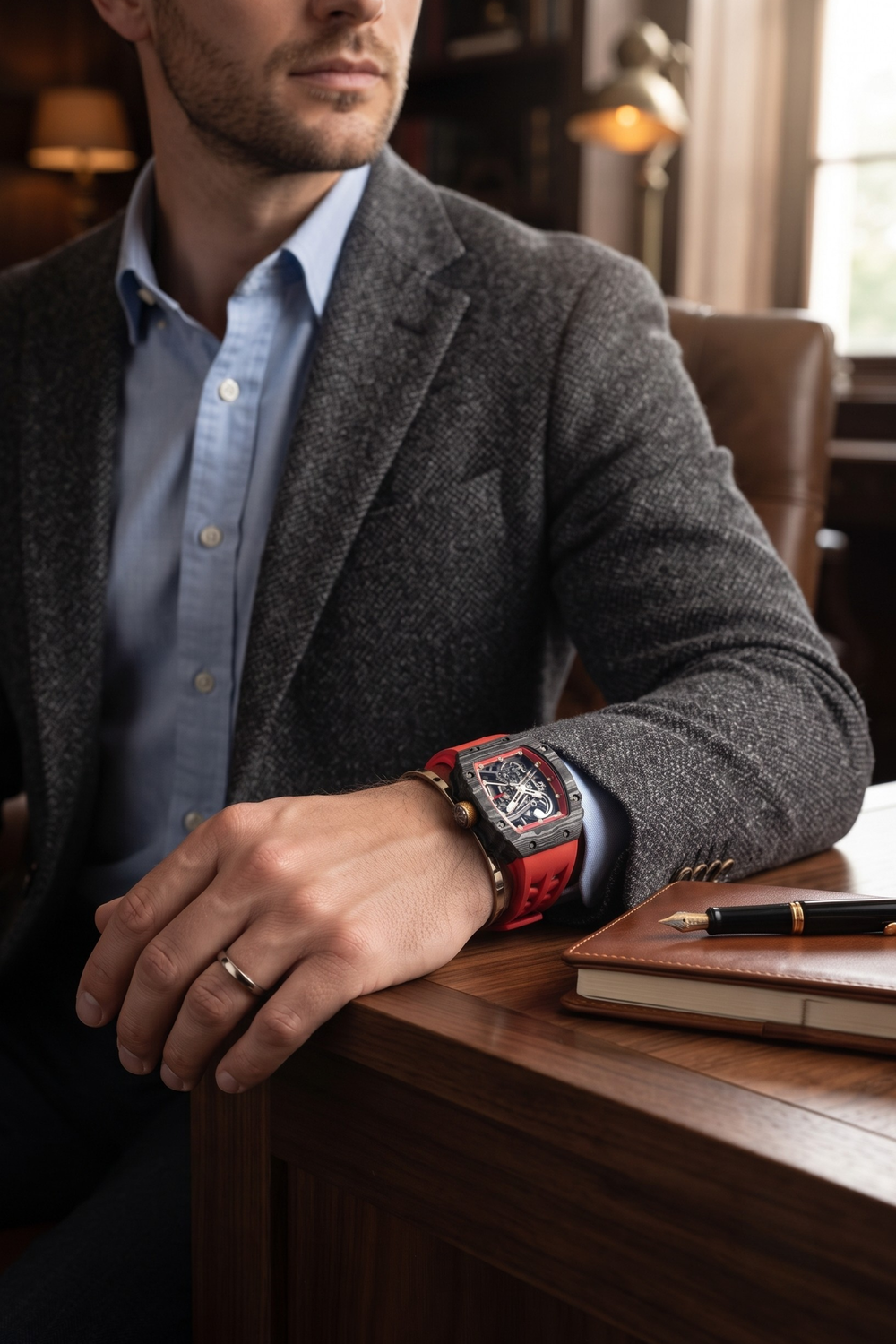 Titanium Red & Black Skeleton Timepiece Watch | Zivanche Edition (44219680)