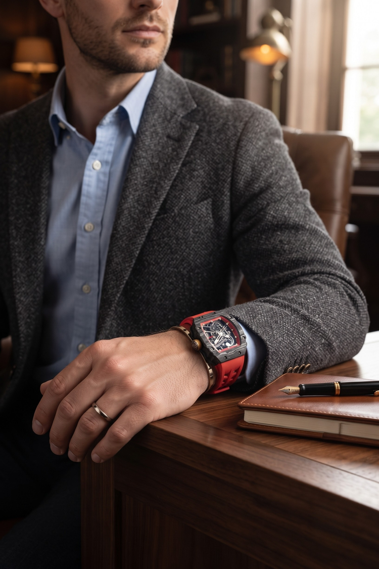 Titanium Red & Black Skeleton Timepiece Watch | Zivanche Edition (44219680)