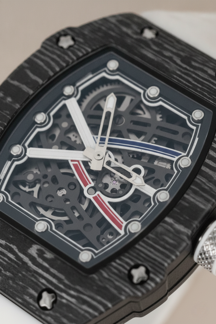 Titanium White Black Skeleton Timepiece Watch | Zivanche Edition (43413968)