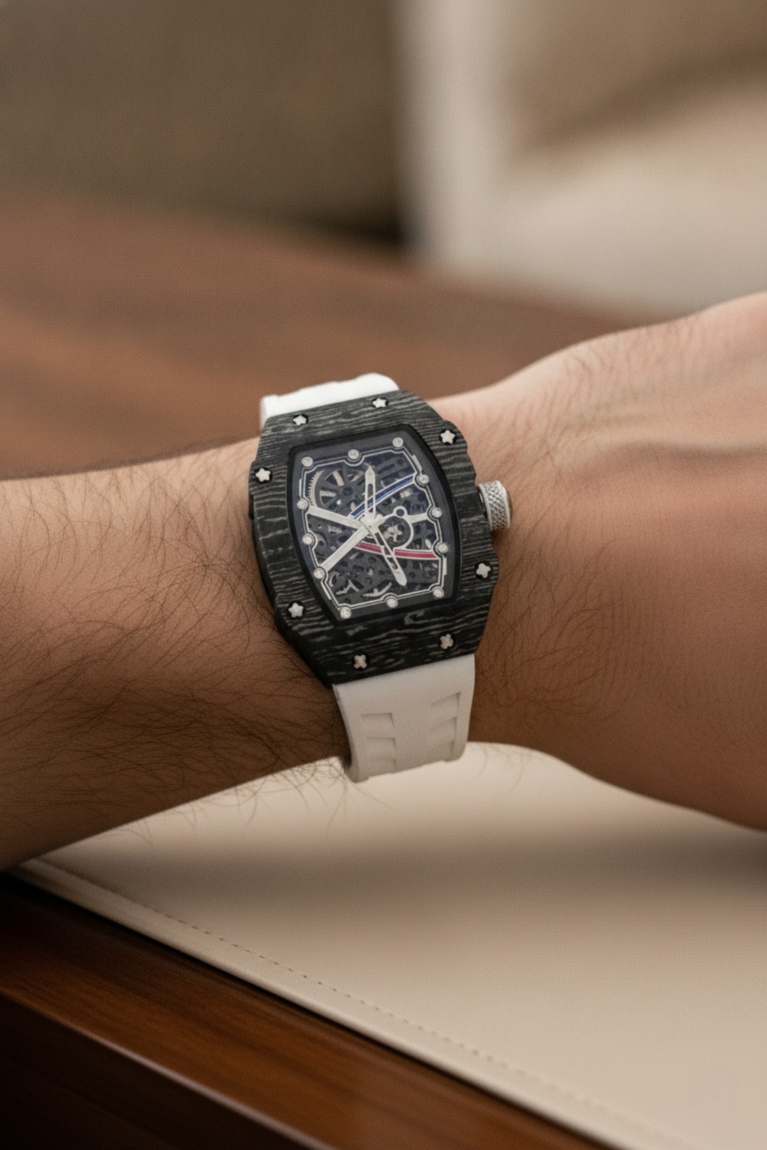 Titanium White Black Skeleton Timepiece Watch | Zivanche Edition (43413968)
