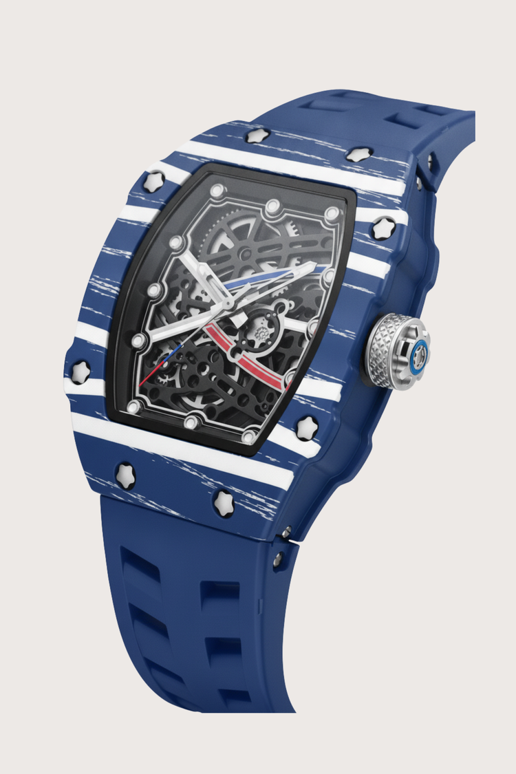 Titanium White Blue Skeleton Timepiece Watch | Zivanche Edition (43525964)