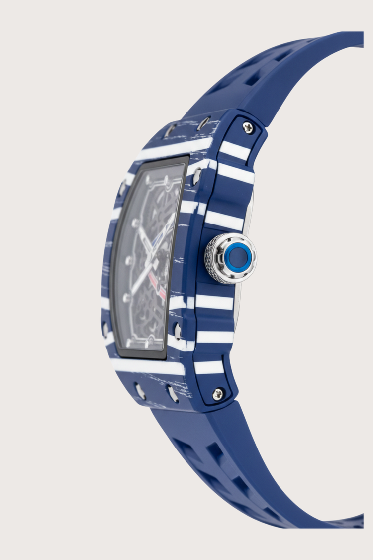 Titanium White Blue Skeleton Timepiece Watch | Zivanche Edition (43525964)