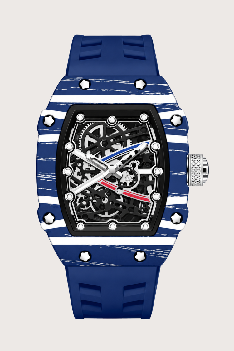 Titanium White Blue Skeleton Timepiece Watch | Zivanche Edition (43525964)