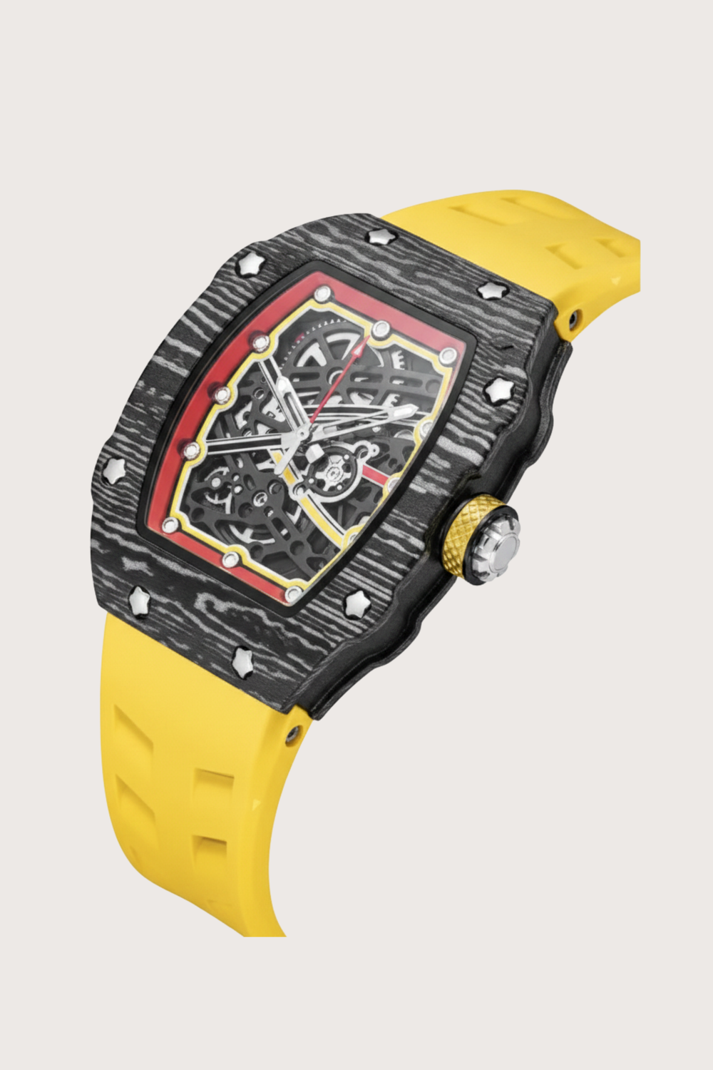 Titanium Yellow Black Skeleton Timepiece Watch | Zivanche Edition (43413969)