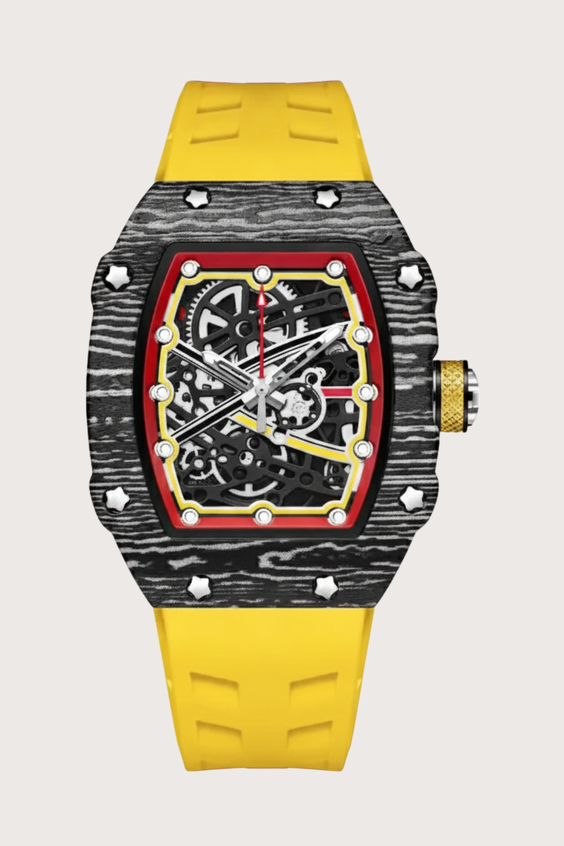 Titanium Yellow Black Skeleton Timepiece Watch | Zivanche Edition (43413969)