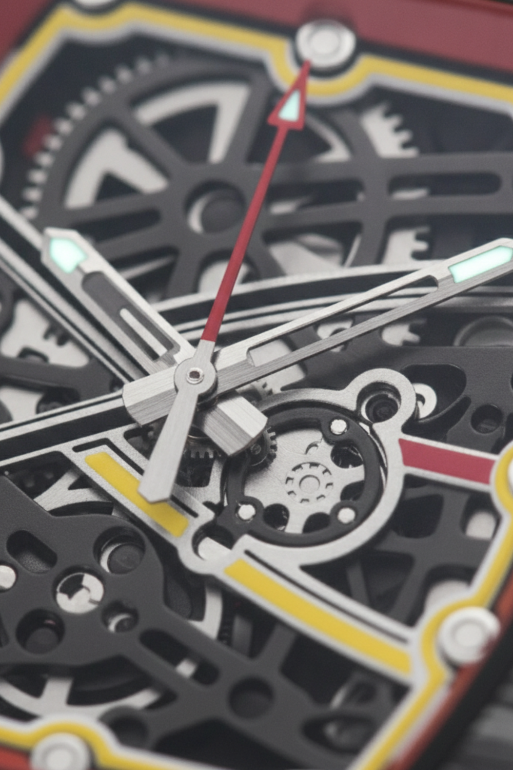 Titanium Yellow Black Skeleton Timepiece Watch | Zivanche Edition (43413969)