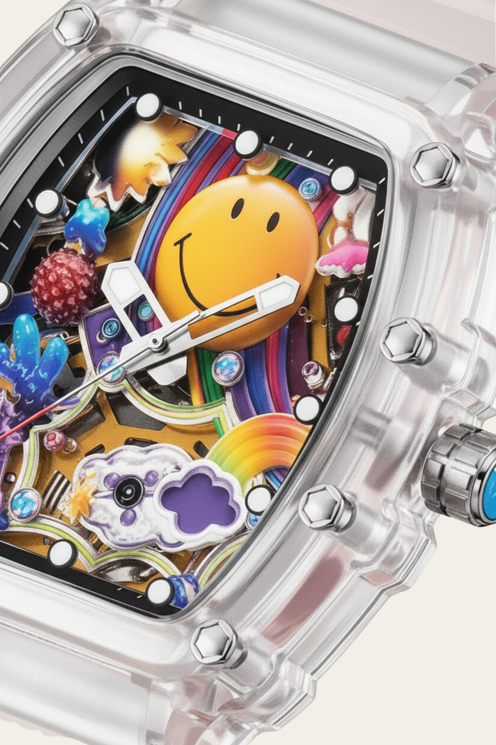 Smiley Creative Spectrum Transparent Timepiece Watch (44219704)