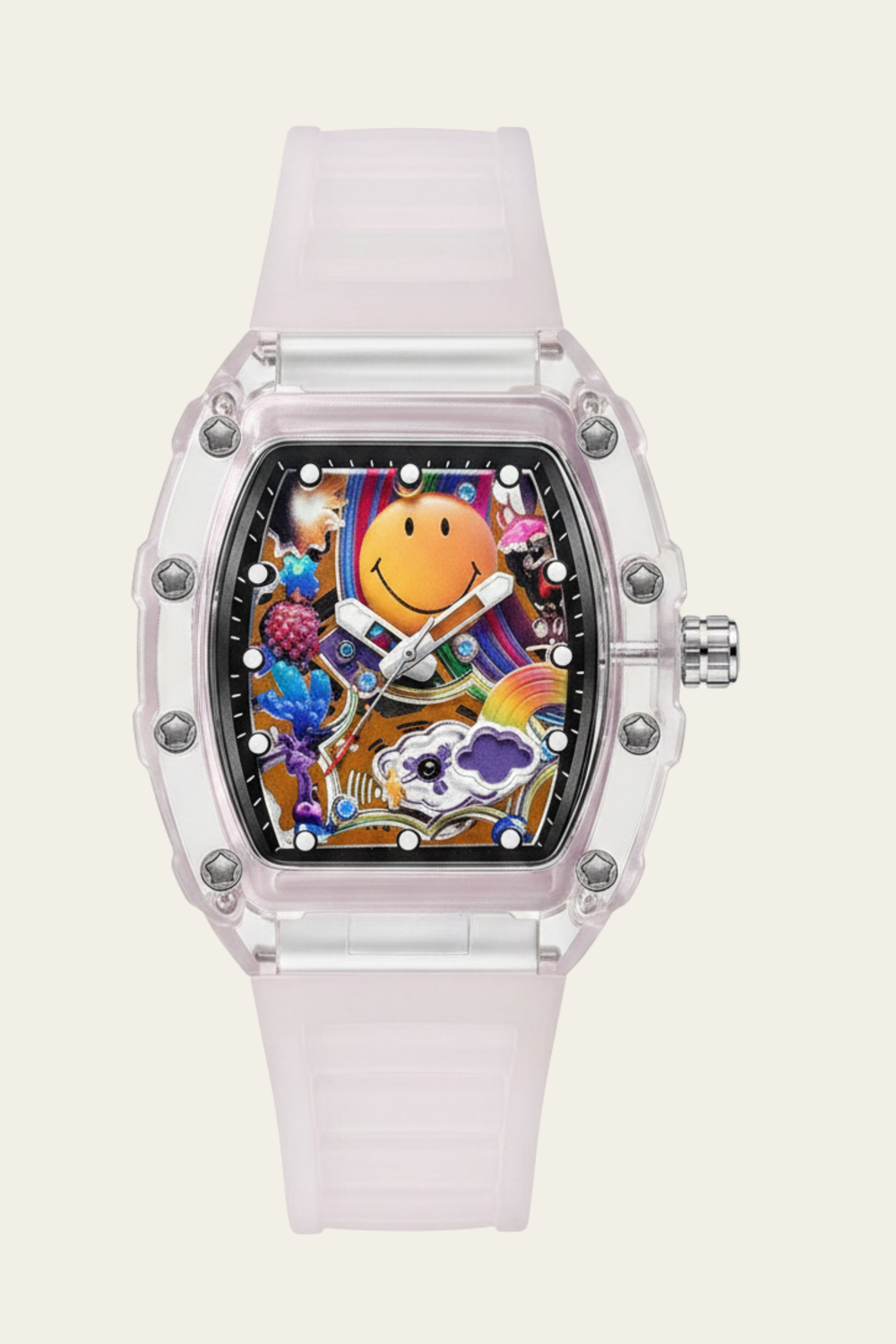 Smiley Creative Spectrum Transparent Timepiece Watch (44219704)