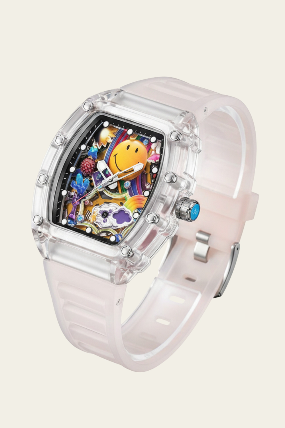 Smiley Creative Spectrum Transparent Timepiece Watch (44219704)