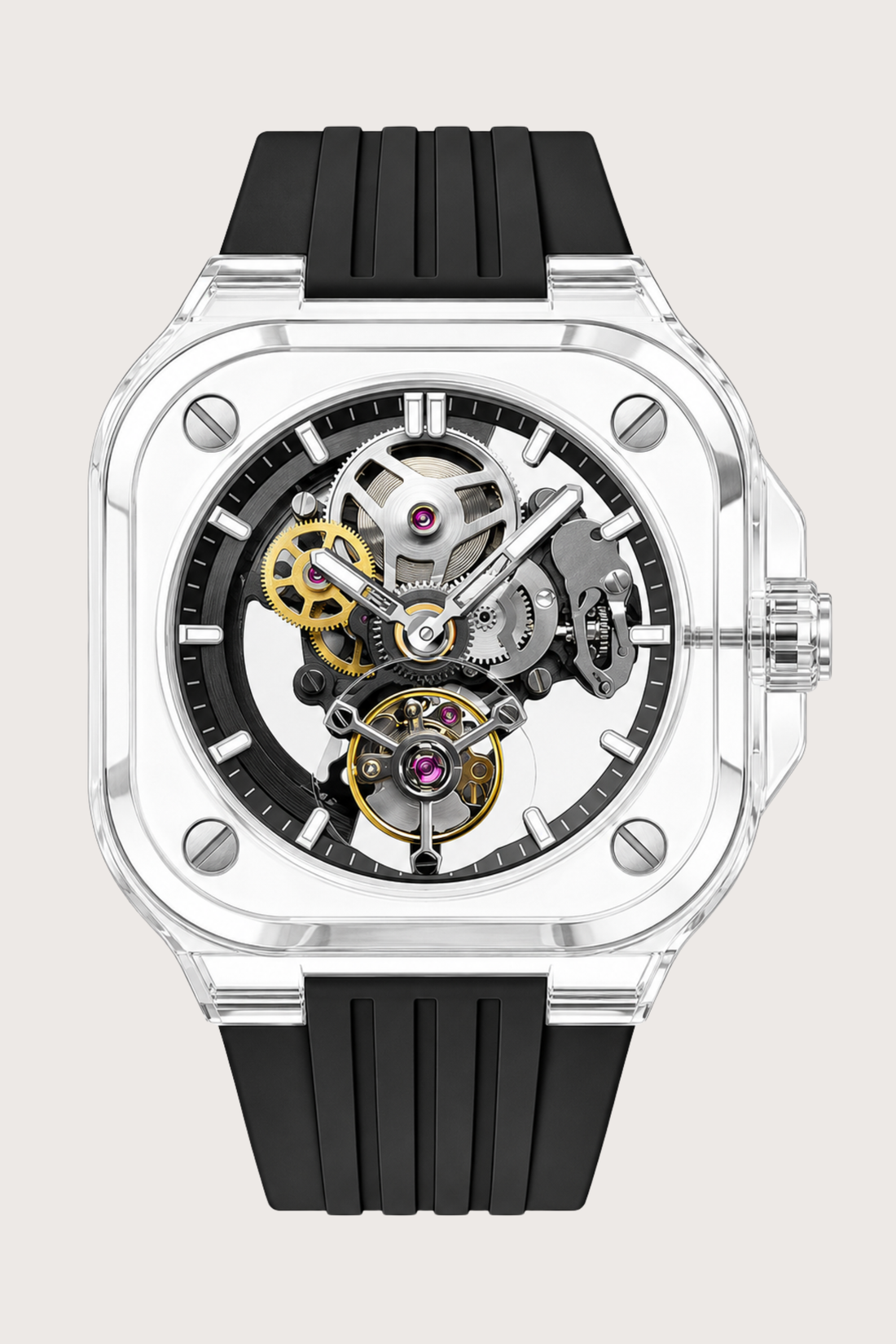 Transparent Black Harmony Engine of Eternal Time Watch