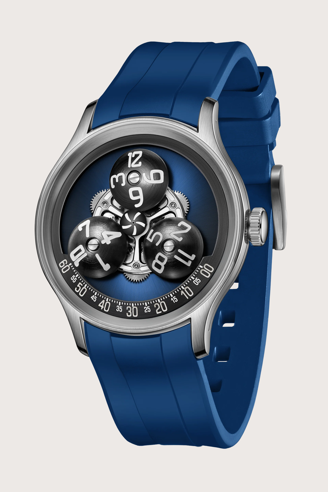 Trisphere Orbit | Black Mechanical Sculpture Edition Watch - Blue