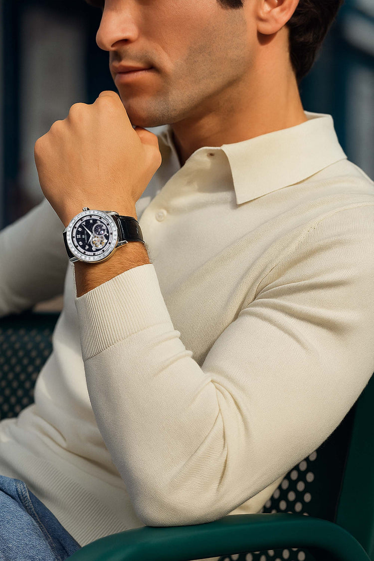 Gemini  Universe | Black Silver Automatic Watch | A Harbor View Edition Watch