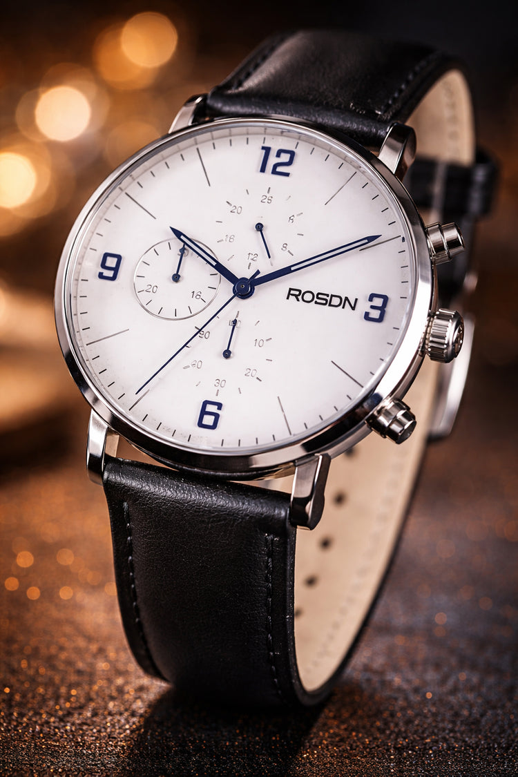 Heritage Timer | Black White Quartz Movement Watch