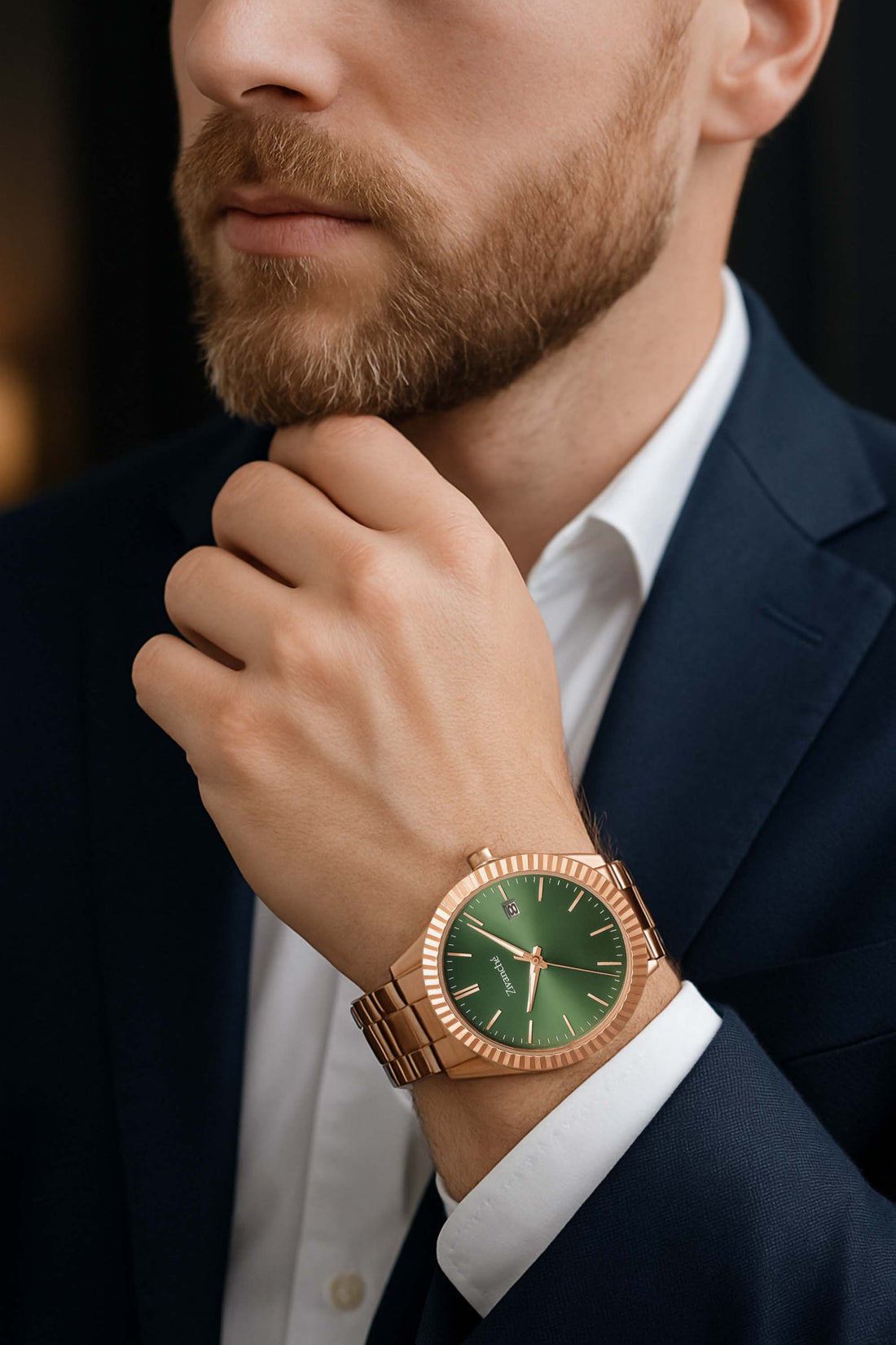 Orbit | Rose Gold Green Luxury  Watch - (39907734)