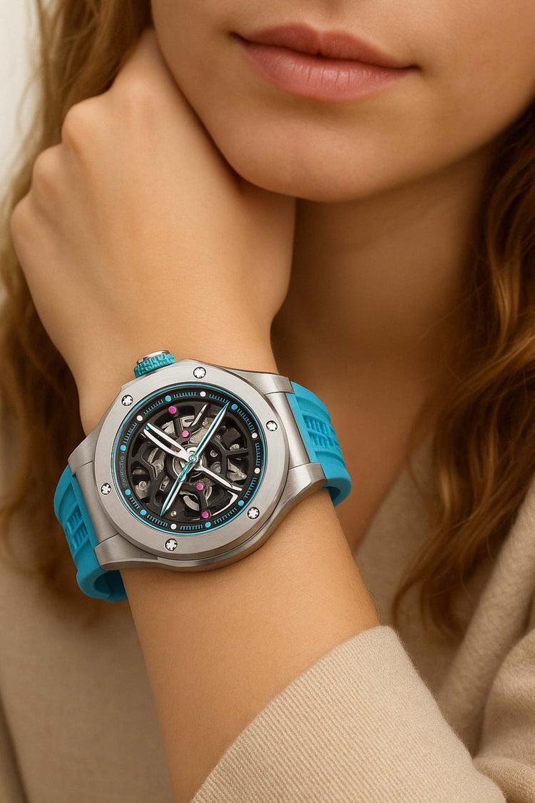 Optimous | Blue Fully Automatic Multi-function Watch - (39936952)