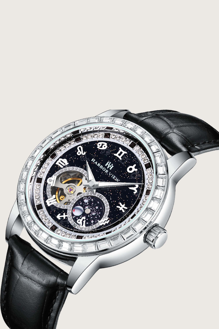 Gemini  Universe | Black Silver Automatic Watch | A Harbor View Edition Watch