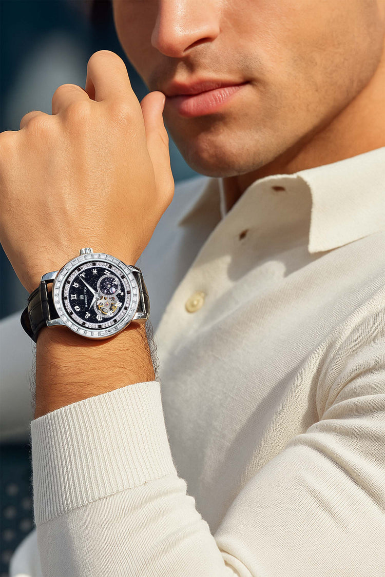 Gemini  Universe | Black Silver Automatic Watch | A Harbor View Edition Watch