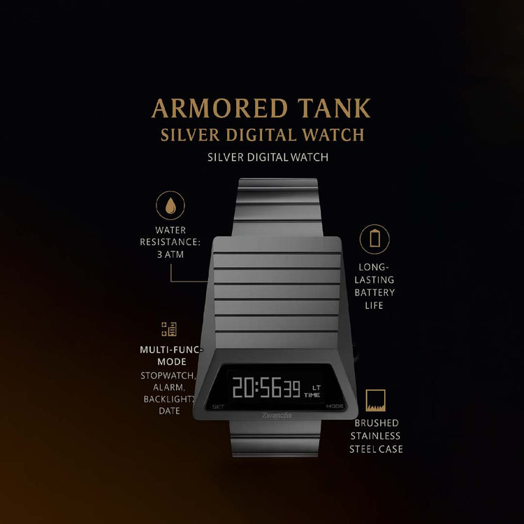 Armored Tank | Silver Digital Watch - (42838626)