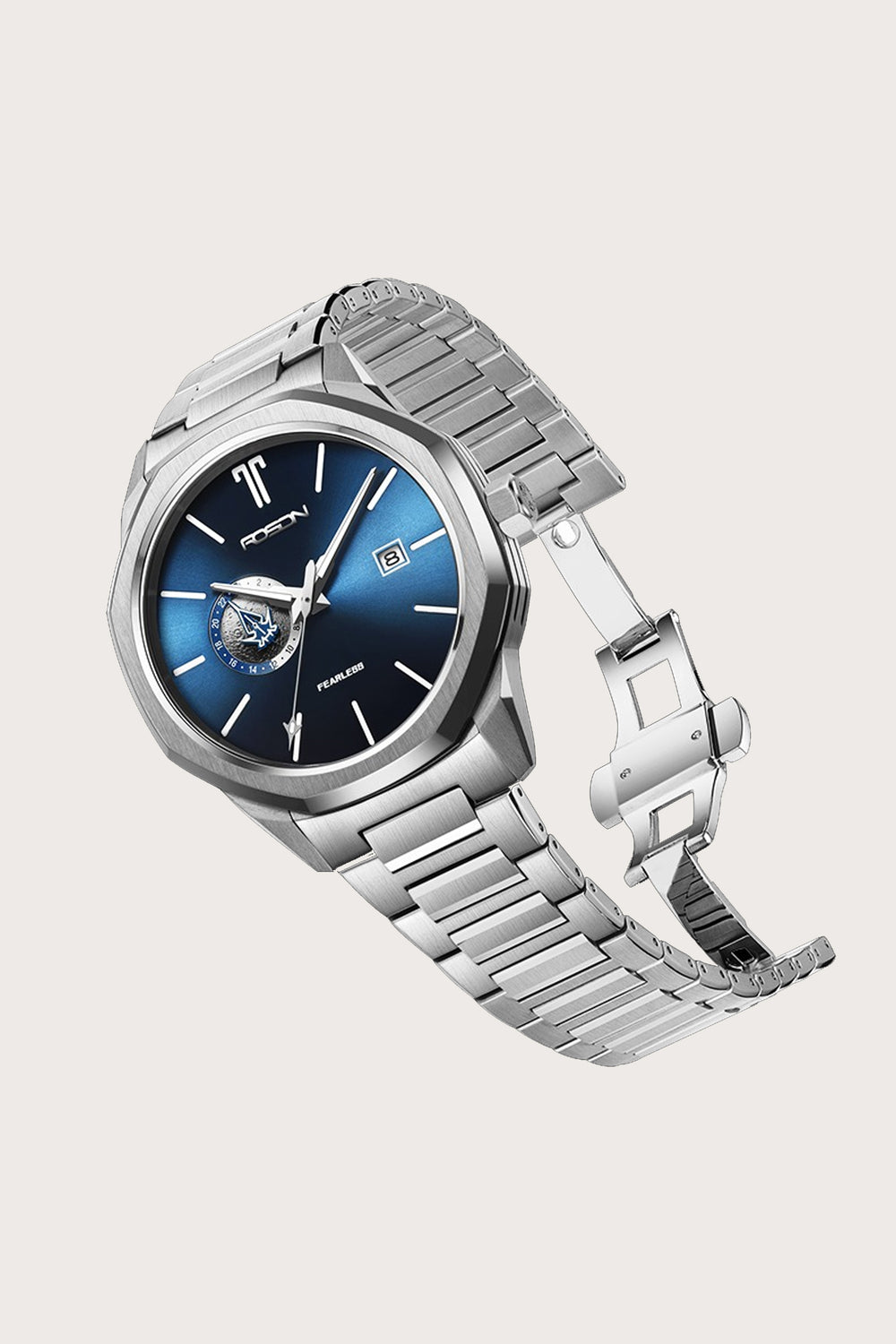 Zivanche Swiss | ROSDN G2217 Silver Blue Automatic Mechanical Watch