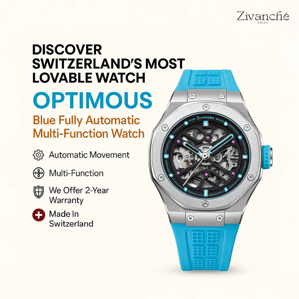 Optimous | Blue Fully Automatic Multi-function Watch - (39936952)