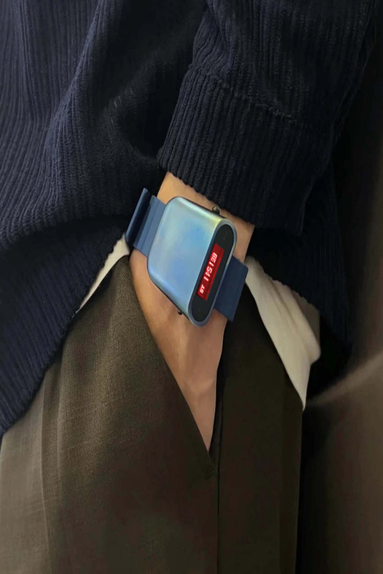 Titanium Blue | Metallic Blue Digital Watch