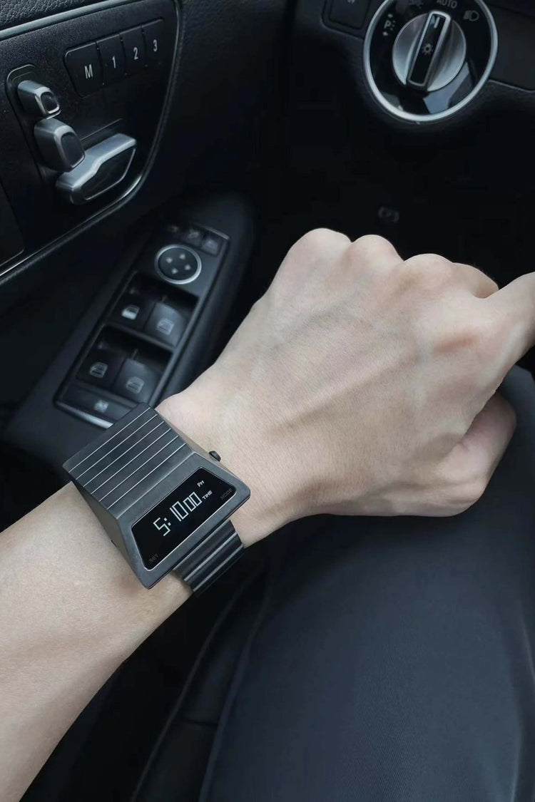 Armored Tank | Metallic Black Digital Watch