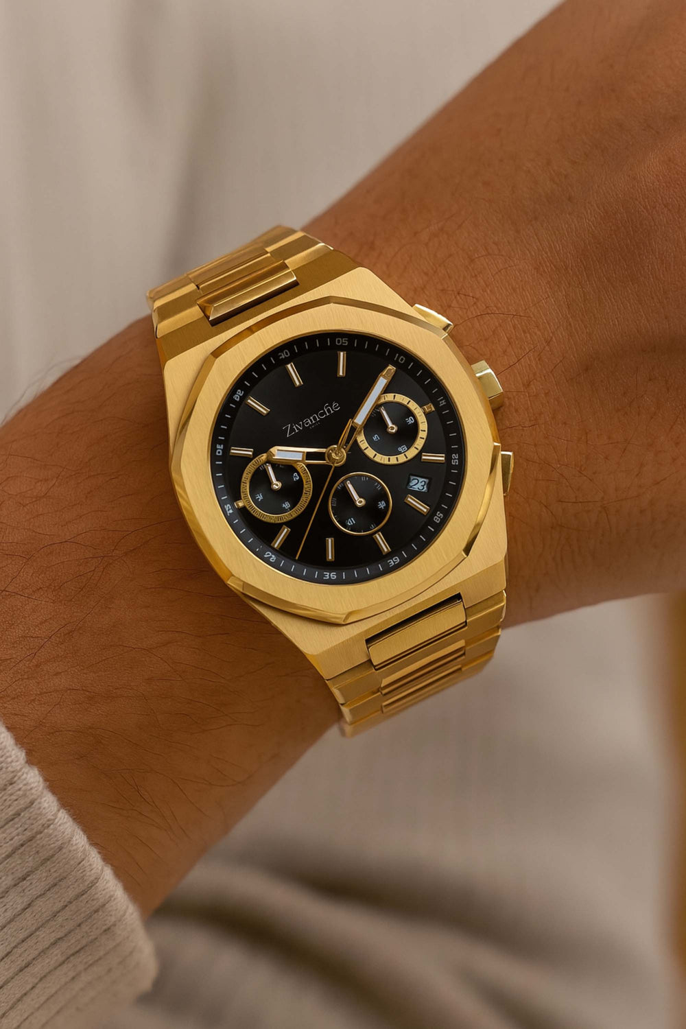 Apolo | Golden Black Chronograph Watch - (39936960)