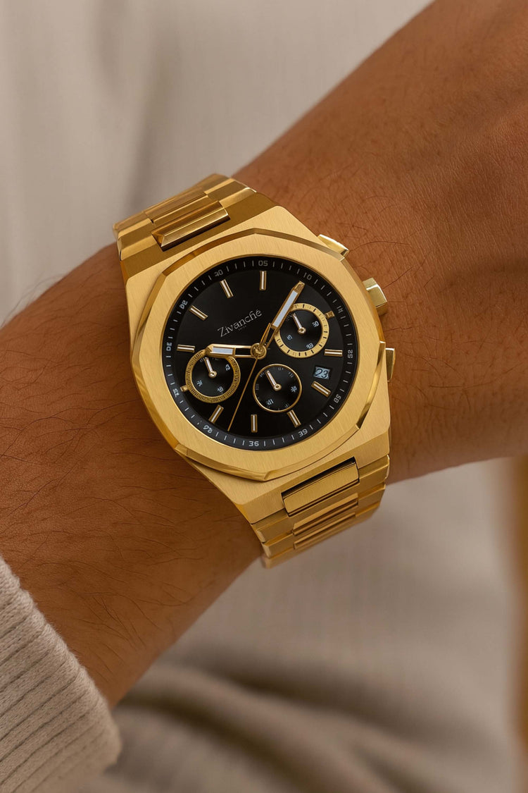 Apolo | Golden Black Chronograph Watch - (39936960)
