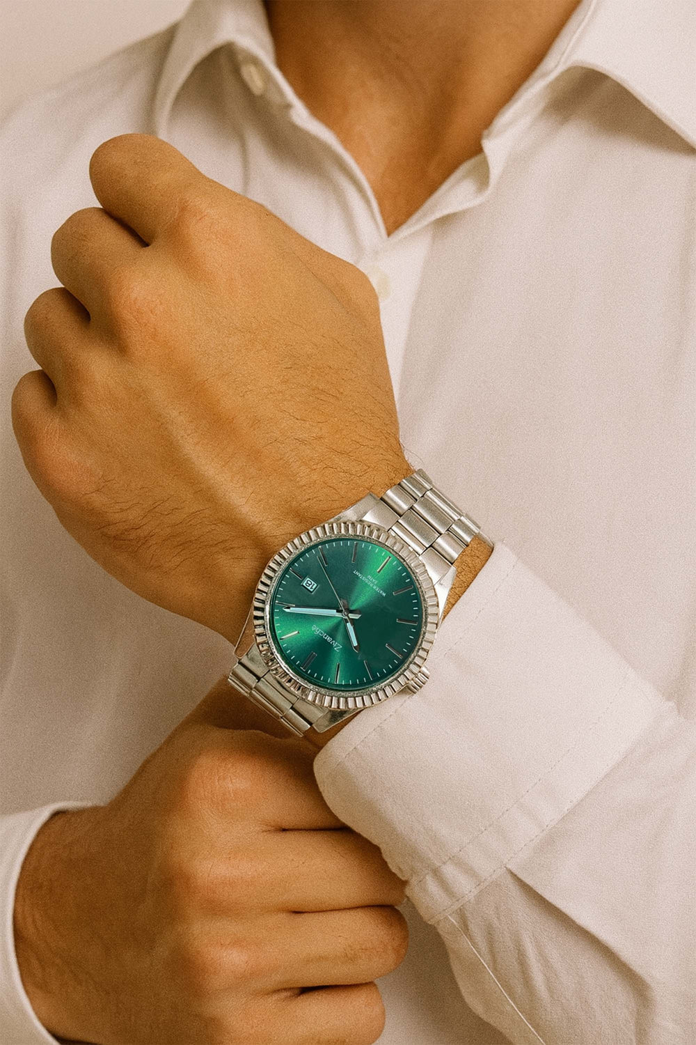 Orbit | Silver Green Luxury Watch - (39907744)