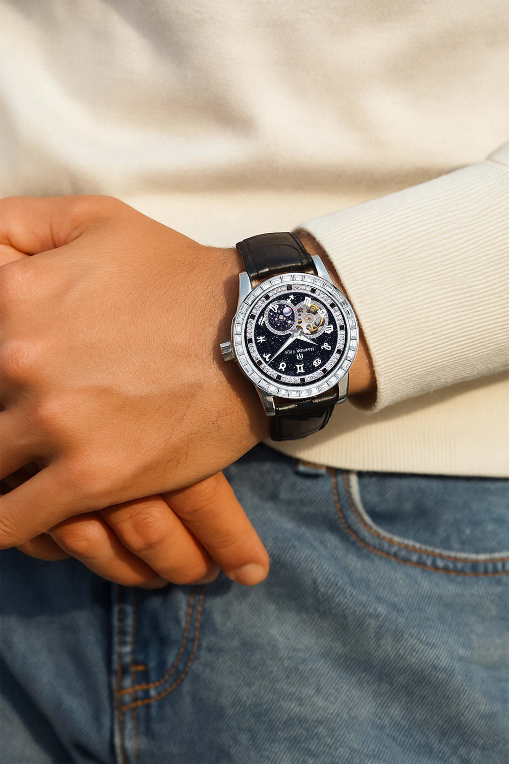Gemini  Universe | Black Silver Automatic Watch | A Harbor View Edition Watch