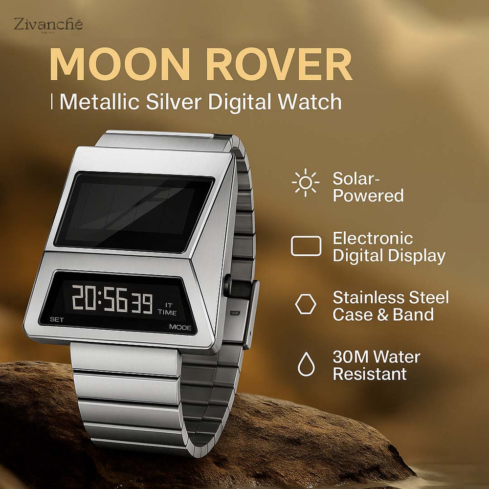 Moon Rover | Metallic Silver Digital watch