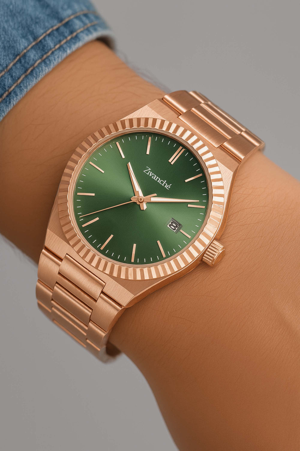 Orbit | Rose Gold Green Luxury  Watch - (39907734)