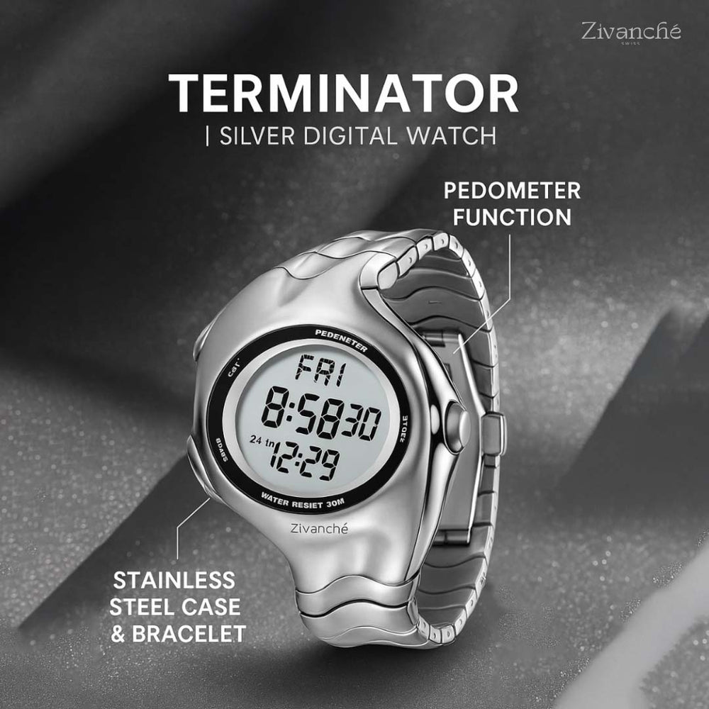 Terminator | Silver Digital Watch