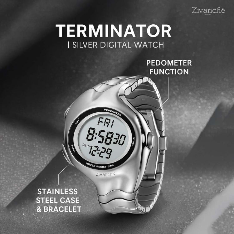 Terminator | Silver Digital Watch