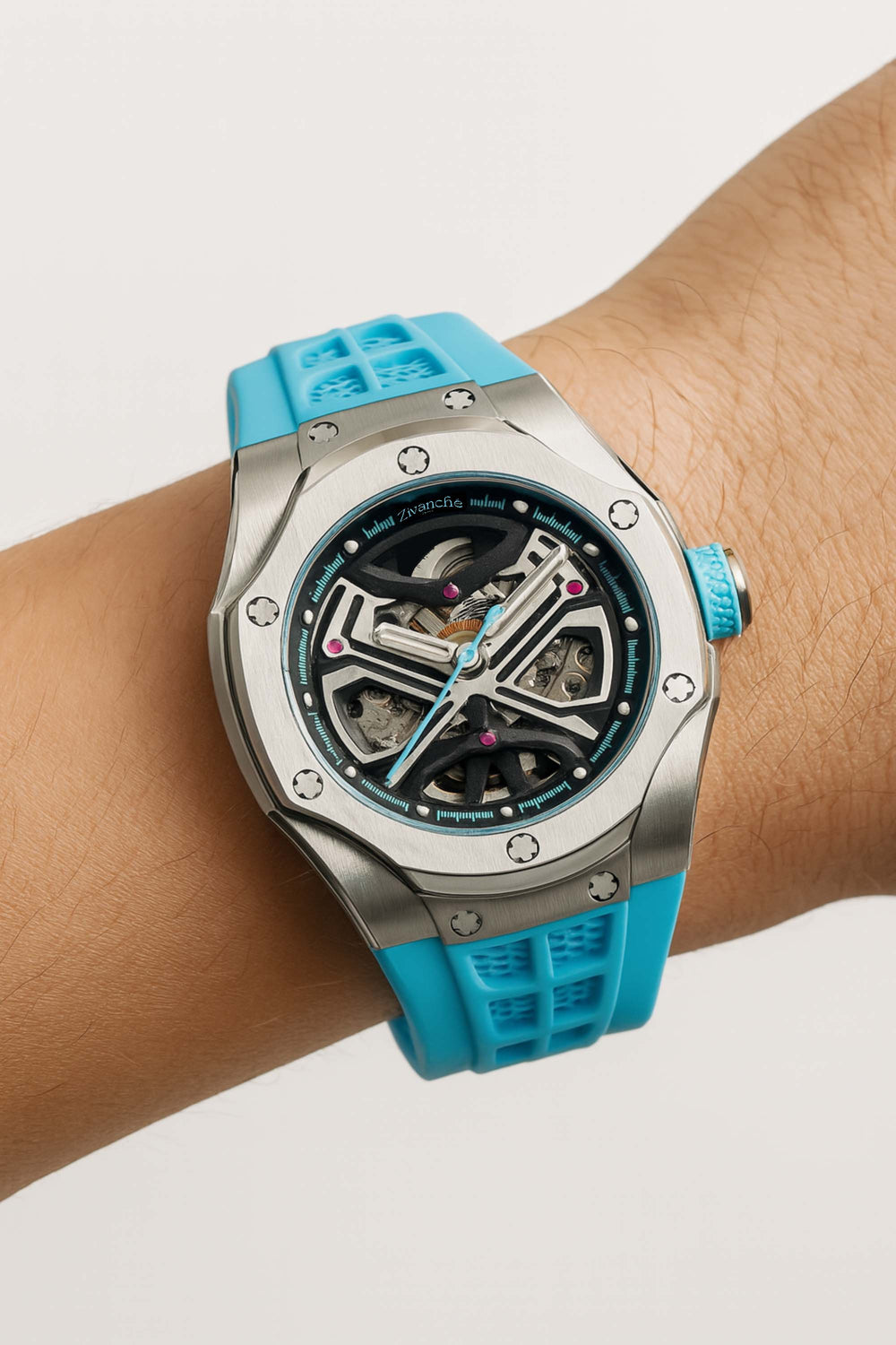 Optimous | Blue Fully Automatic Multi-function Watch - (39936952)