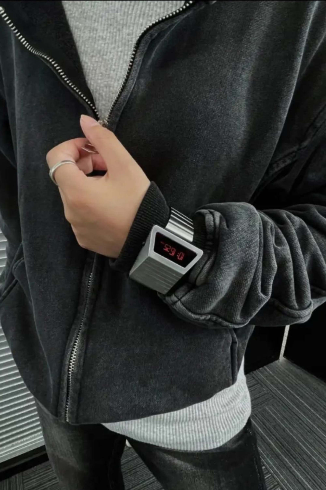 Armored Tank | Metallic Silver Digital Watch