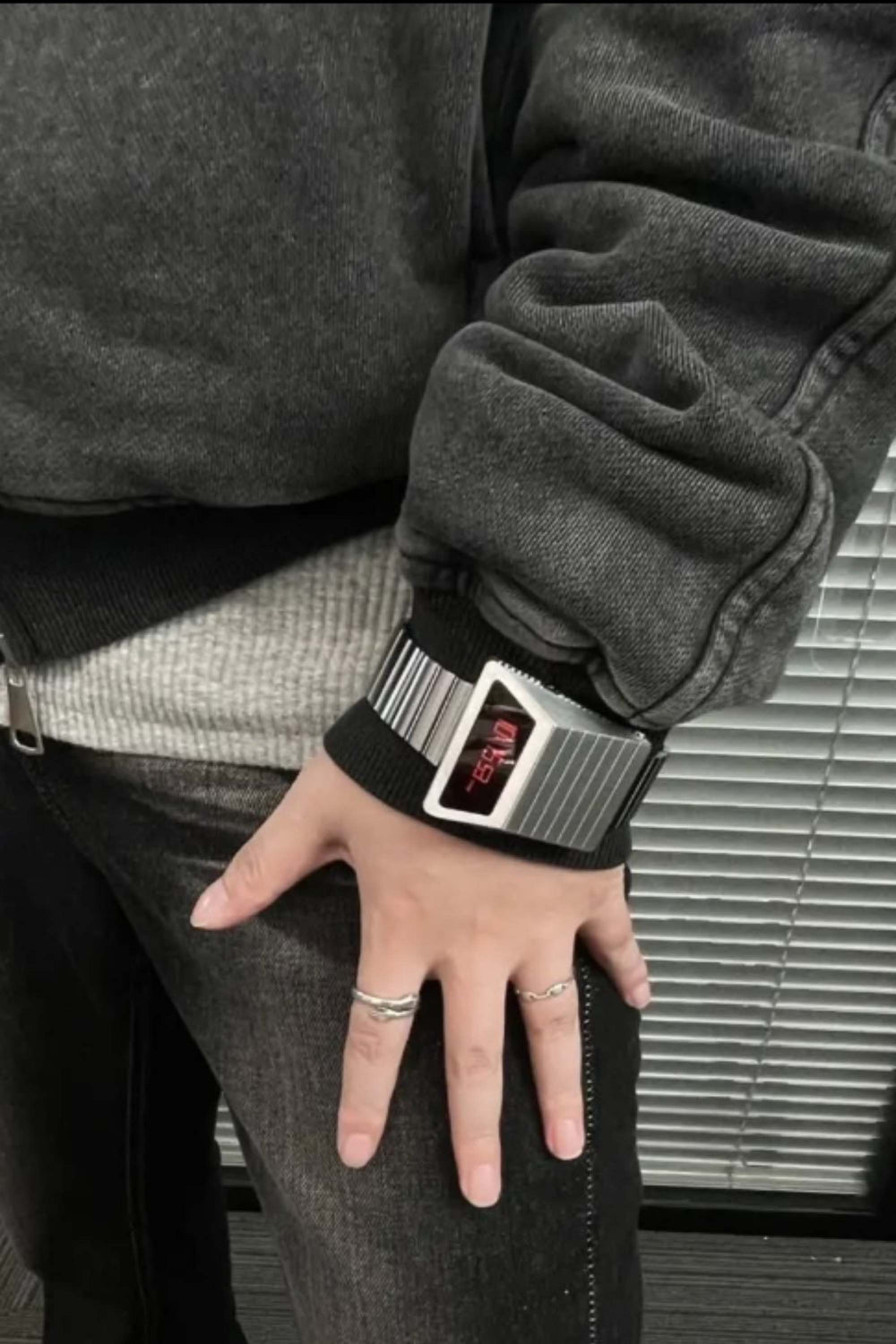 Armored Tank | Metallic Silver Digital Watch