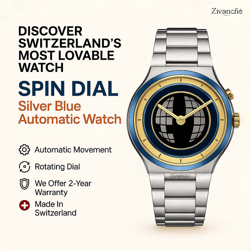 Spin Dial | Silver Blue Automatic Watch