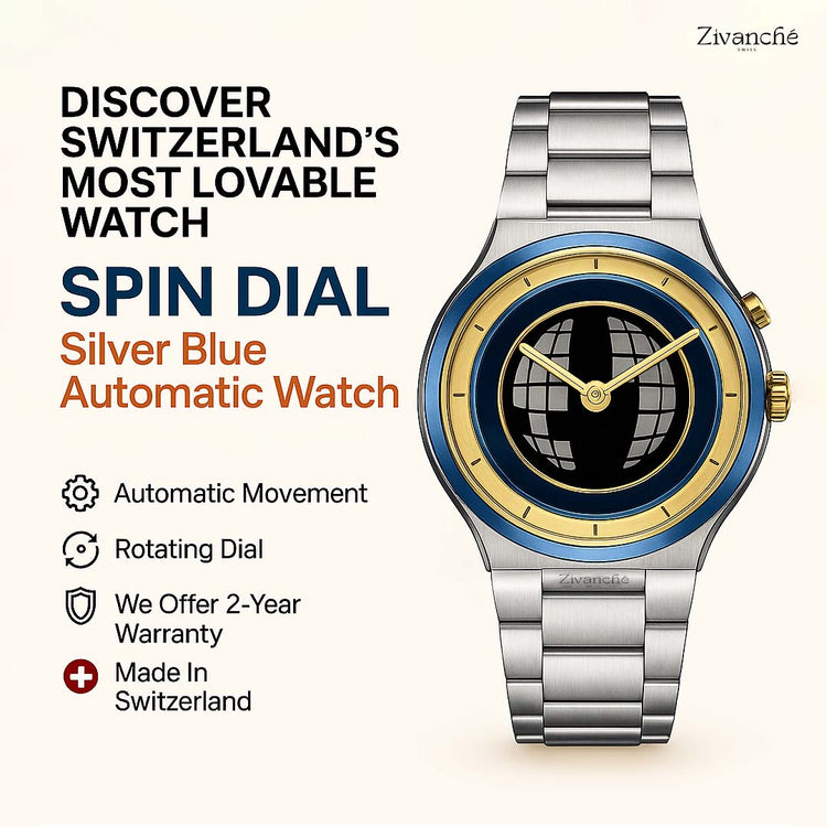 Spin Dial | Silver Blue Automatic Watch