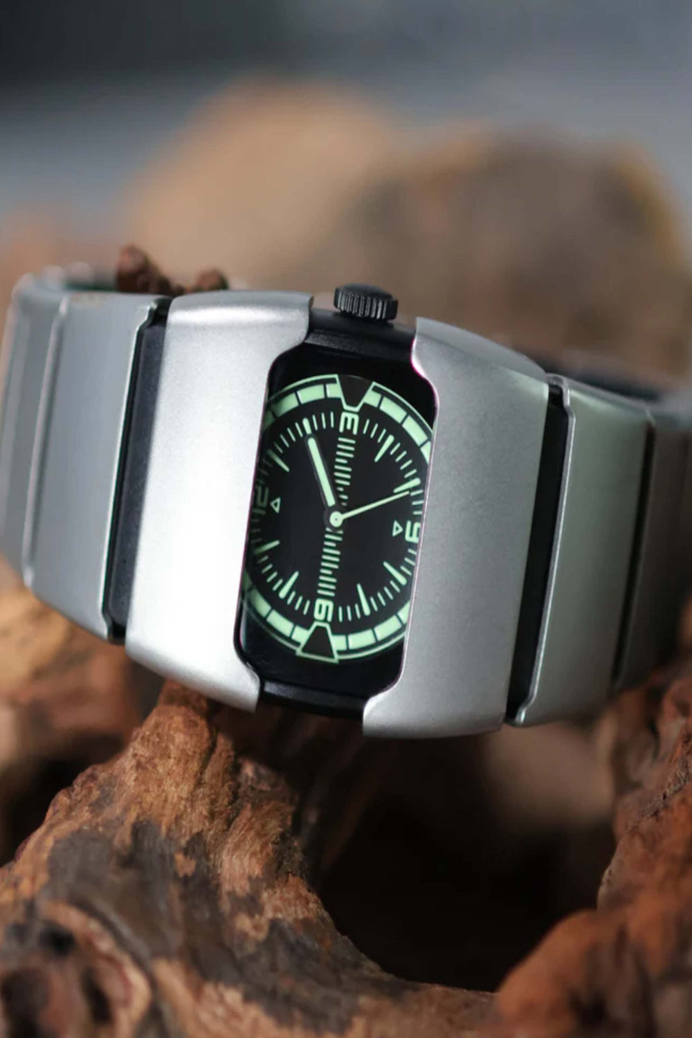 Lumin | Silver Green Dial Watch