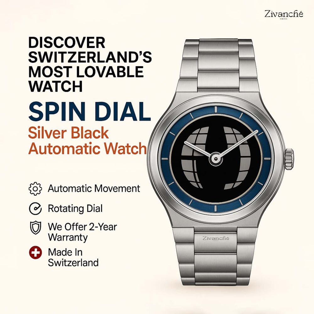 Spin Dial | Silver Black Automatic Watch