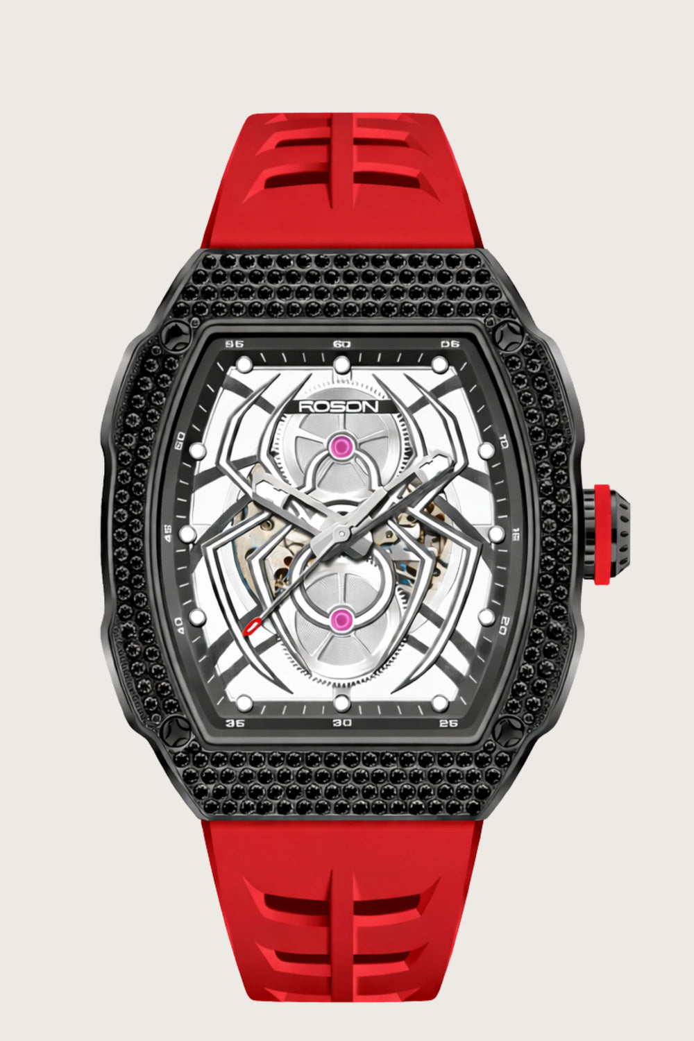 ROSDN Spider Core Red & Black Automatic Mechanical Watch