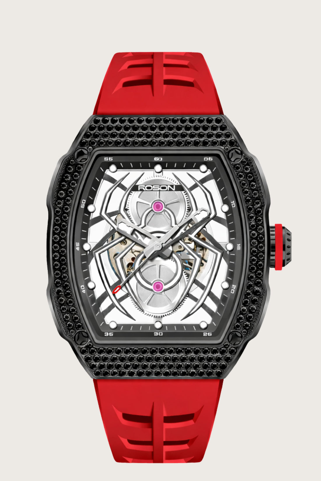 ROSDN Spider Core Red & Black Automatic Mechanical Watch
