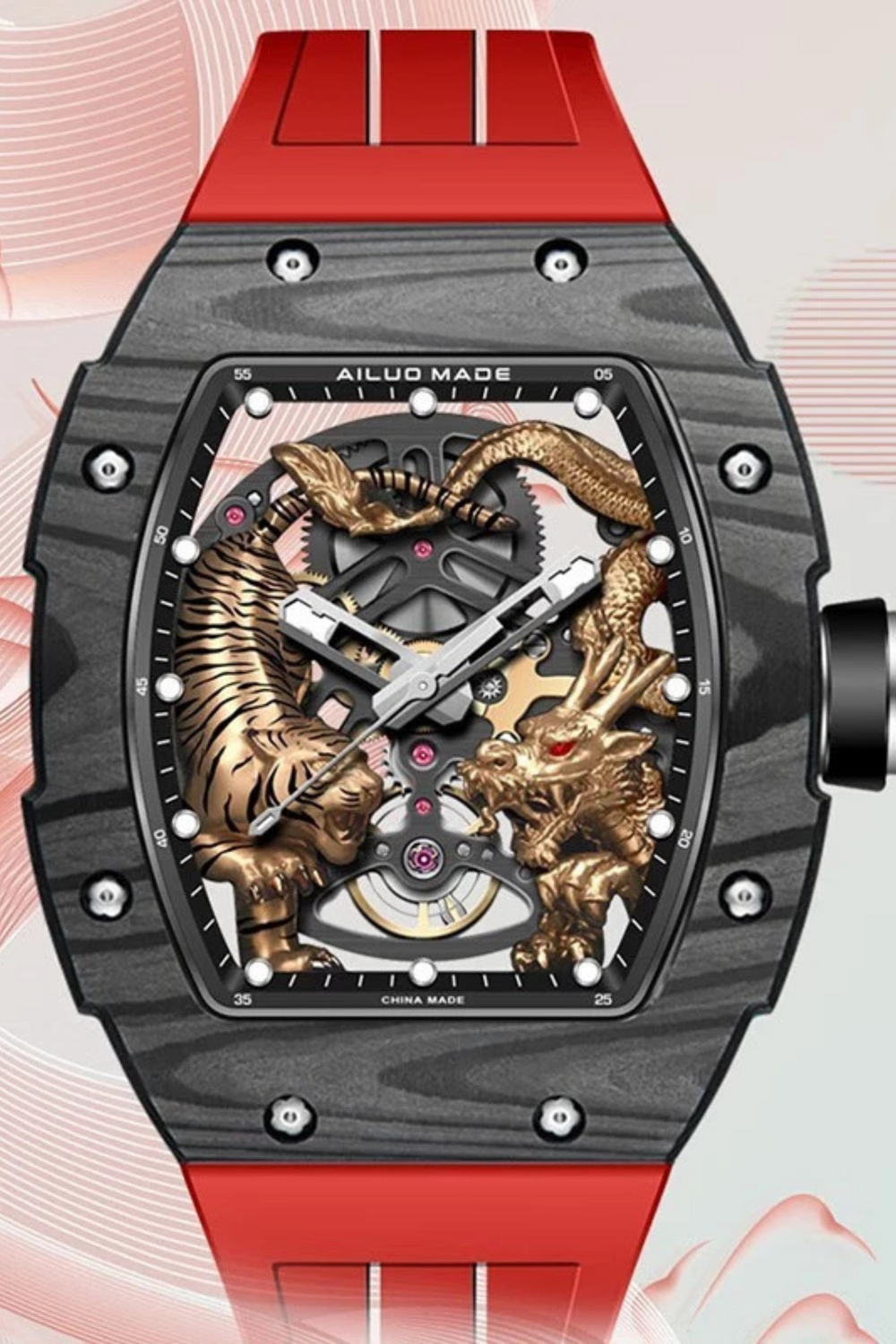 Men's Watch G6618 – Dragon & Tiger Edition Red Watch
