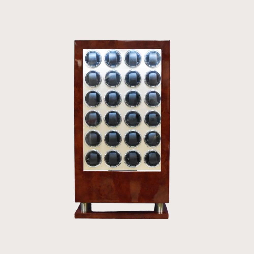 Zivanche LTG8030-DBC-D-1 Watch Winder 24 Slot with Fingerprint Lock and Large Storage Drawer