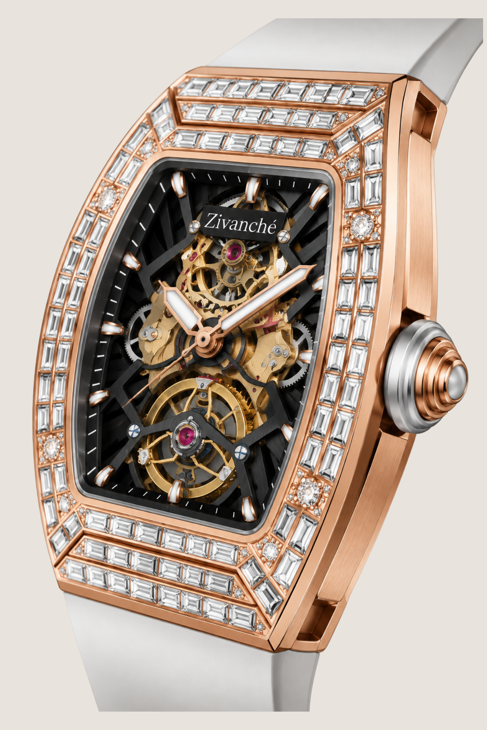 Gemstone Edition Luxury Skeleton Zivanche  Watch